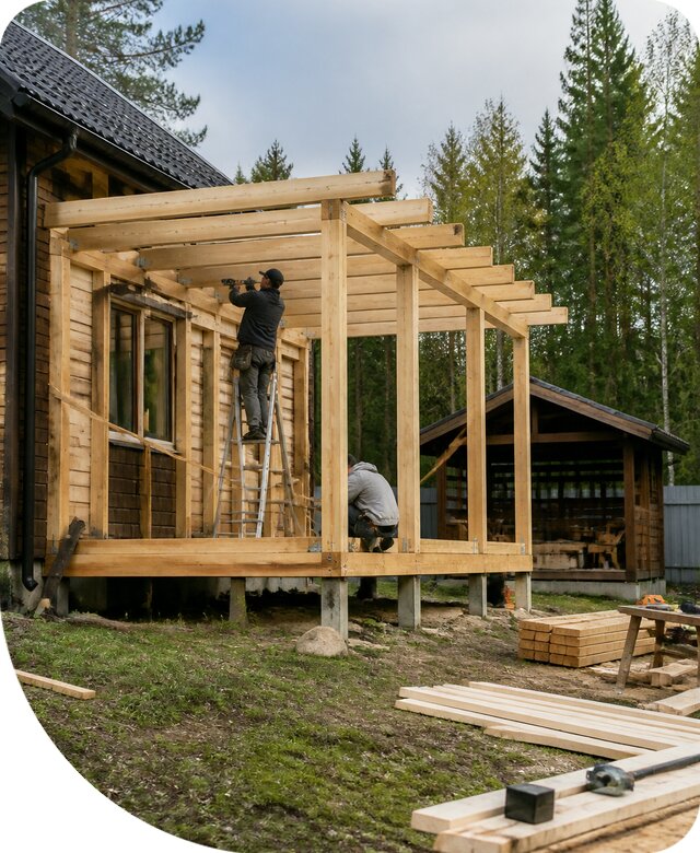 Строительство пристроек и построек на участке в Новокуйбышевске